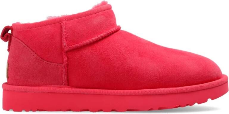 Ugg Fuchsia Suède Laarzen met Nepbont Voering Pink Dames