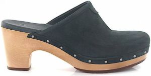 Ugg Clogs Nubukleder Logo Zwart Dames