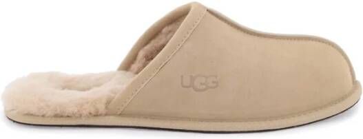 Ugg Comfortabele Leren Slides Beige Heren