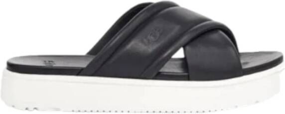 UGG Slippers Dames W Zayne Crossband Maat: 39 Materiaal: Leer Kleur: Zwart