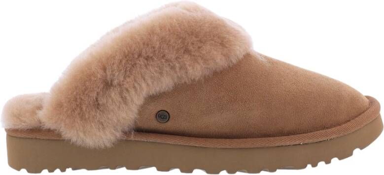 UGG Pantoffels Dames Sloffen Instappers Suède Harde zool Dichte hiel 1130876 Cognac - Foto 3