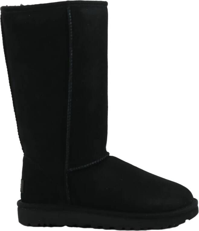 Ugg Enkelboot van schapenvacht met overlock-stiksels Black Dames