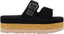 UGG Zwarte Leren Sandalen met Rubberen Zool - Thumbnail 1