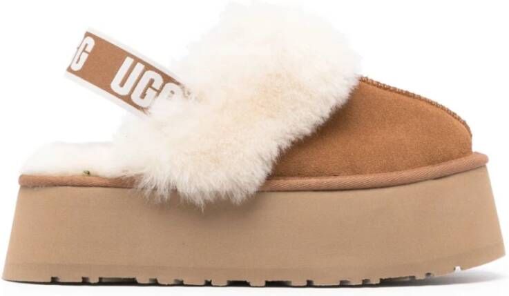 Ugg Chestnut Brown Faux Fur Slingback Sandalen Brown Dames