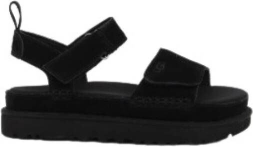 Ugg Gouden bandjes platform sandalen Black Dames