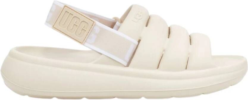 Ugg IJs Rubber Sandaal met Logo Detail Beige Dames