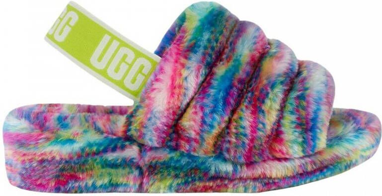 Ugg Fluff Yeah Sliders Pixelate Blauw Dames