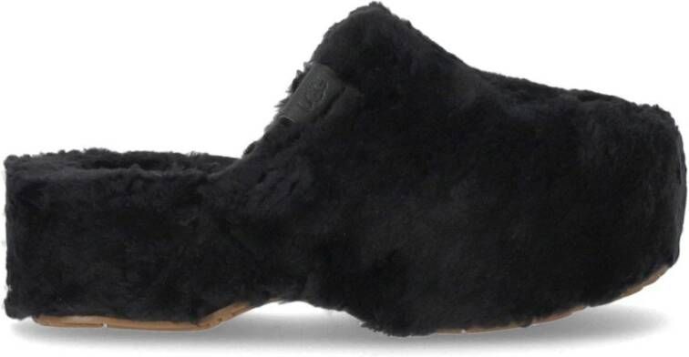 Ugg Zwarte Textuur Slip-on Muiltjes Black Dames