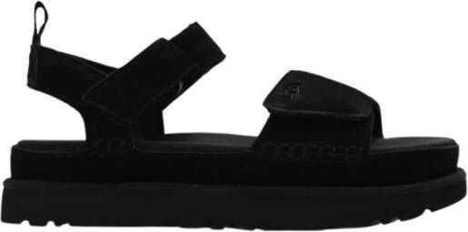 Ugg Gouden bandjes platform sandalen Black Dames