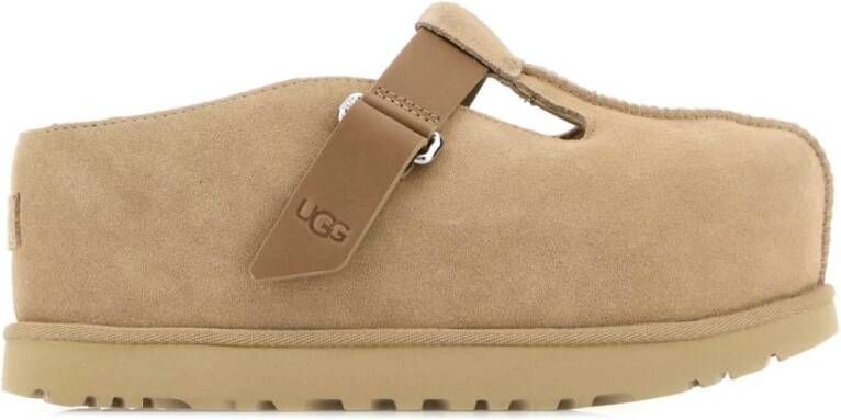 UGG Goldenstar Sand Suède Plateau Slippers