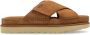 UGG Slippers Dames W Goldenstar Cross Slide Maat: 41 Materiaal: Suède Kleur: Cognac - Thumbnail 1