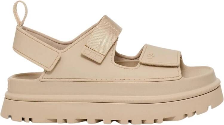 Ugg Goudglans platform sandalen Beige Dames