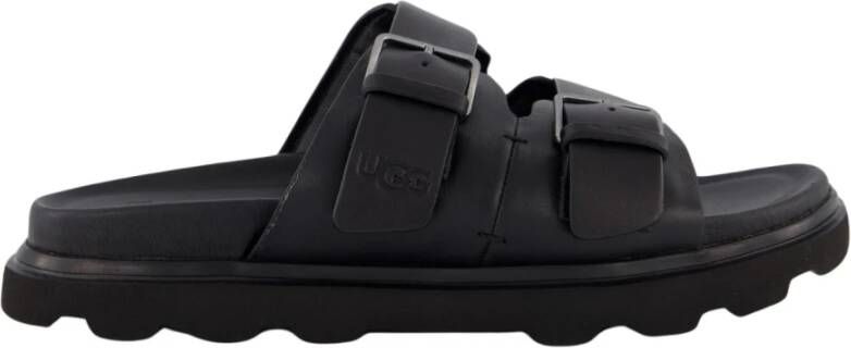 UGG Slippers Heren Capitola Buckle Slide Maat: 44 Materiaal: Leer Kleur: Zwart