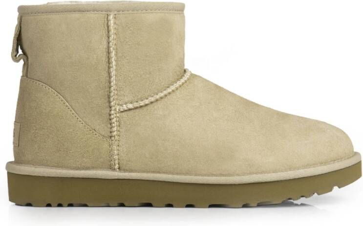 UGG Klassieke Mini II Beige Leren Laarzen