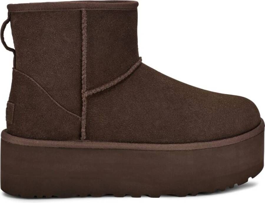 UGG Vachtlaarzen Dames W Classic Mini Platform Maat: 43 Materiaal: Suède Kleur: Bruin - Foto 3