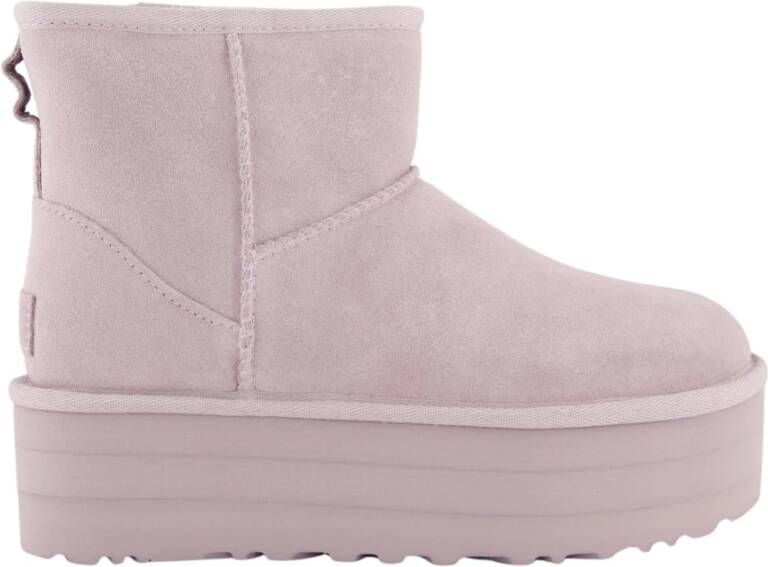 Ugg Velours Plateau laarzen met Elegante Details Pink Dames
