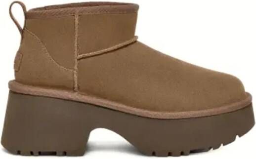 UGG Klassieke Ultra Mini Leren Booties Bruin