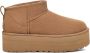 UGG Vachtlaarzen Dames W Classic Ultra Mini Platform Maat: 39 Materiaal: Suède Kleur: Cognac - Thumbnail 1