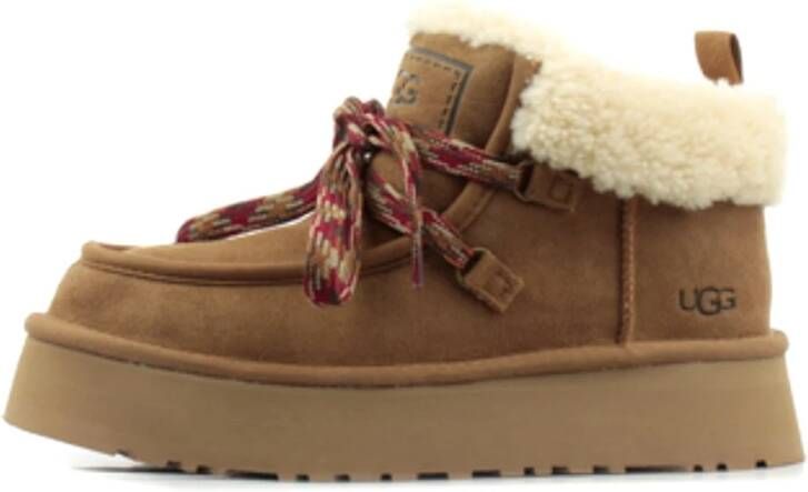 UGG Vachtlaarzen Dames W Funkarra Cabin Cuff Maat: 43 Materiaal: Suède Kleur: Cognac - Foto 5