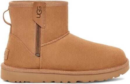 UGG Vachtlaarzen Dames Classic Mini Bailey Zip Maat: 42 Materiaal: Suède Kleur: Camel