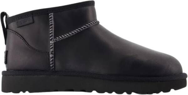 UGG Vachtlaarzen Dames Classic Ultra Mini Leather Regenerate Maat: 38 Materiaal: Leer Kleur: Zwart