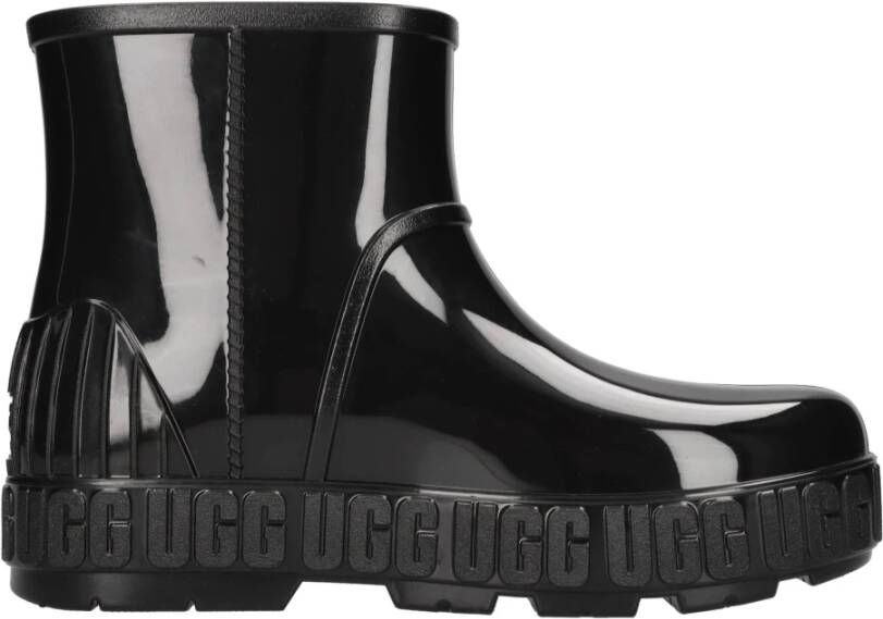 Ugg Drizlita Zwarte Regenlaarzen Logo Rubber Black Dames