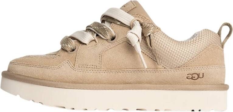 Ugg Casual Comfort Sneaker met Velours en Canvas Mesh Beige Dames