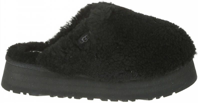 Ugg Maxi Curly Platform Slippers Zwart Dames