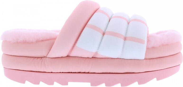 Ugg Maxi Sole Logo Slippers Roze Dames