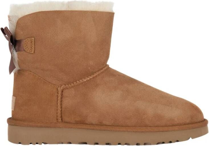 Ugg Dameslaarzen van omgekeerd schapenleer en suède voor herfst winter Beige Dames