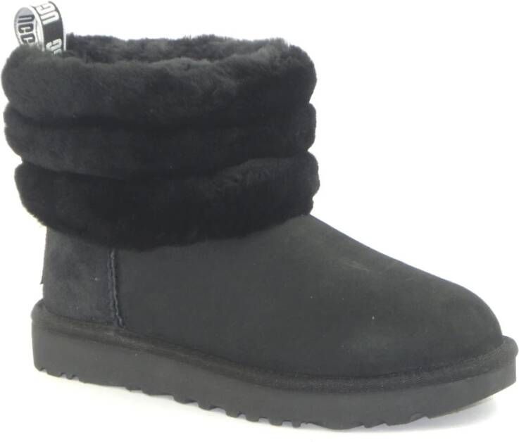 Ugg Fluff Mini Quilted Classic Laarzen voor Dames in Black Shearling