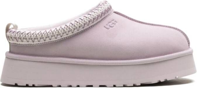 UGG Roze wollen pantoffels met kabelboord