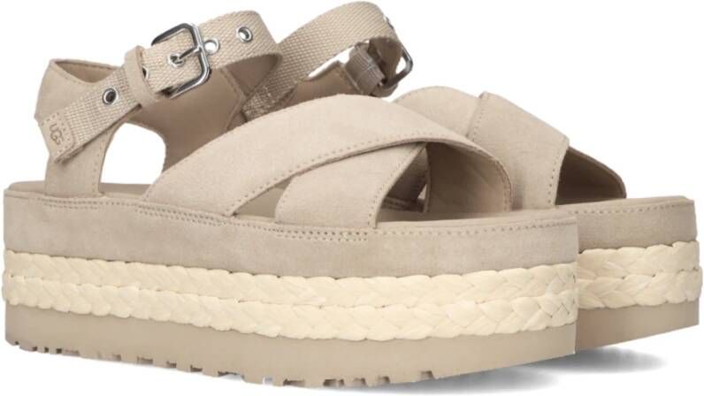UGG Sandalen Dames Aubrey Ankle Maat: 44 Materiaal: Suède Kleur: Beige