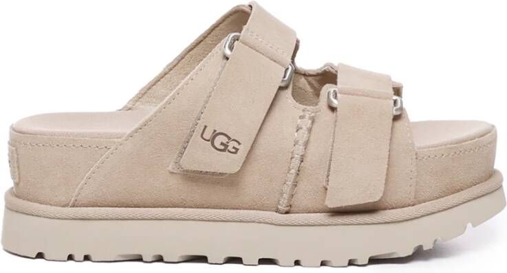 UGG Instappers Dames W Goldenstar Hi Slide Maat: 37 Materiaal: Suède Kleur: Beige