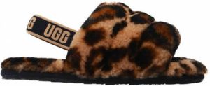 Ugg T Fluff Yeah Slide Panther Print voor Peuters in Butterscotch