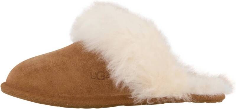 Ugg Bruine Suède Scuff Sis Pantoffel met Shearling Kraag Brown Dames - Foto 3