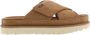 UGG Slippers Dames W Goldenstar Cross Slide Maat: 36 Materiaal: Suède Kleur: Cognac - Thumbnail 1