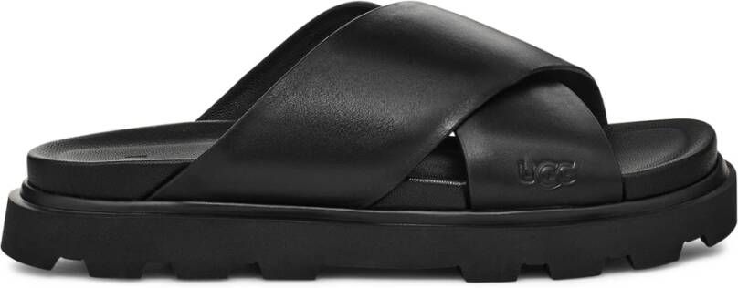 UGG Slippers Dames W Capitelle Crossband Maat: 39 Materiaal: Leer Kleur: Zwart