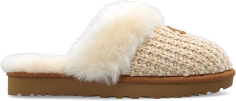 Ugg Comfortabele Gebreide Schapenvacht Instappers Beige Dames - Foto 5