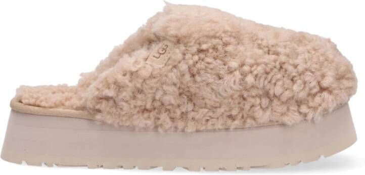 Ugg Maxi krullende pantoffel met plateauzool voor Dames in Beige