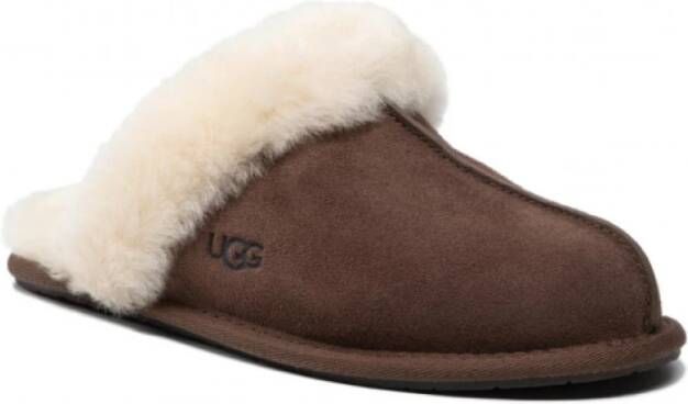 UGG Pantoffels Dames Sloffen Instappers Suède Harde zool Dichte hiel scufette II Bruin - Foto 4