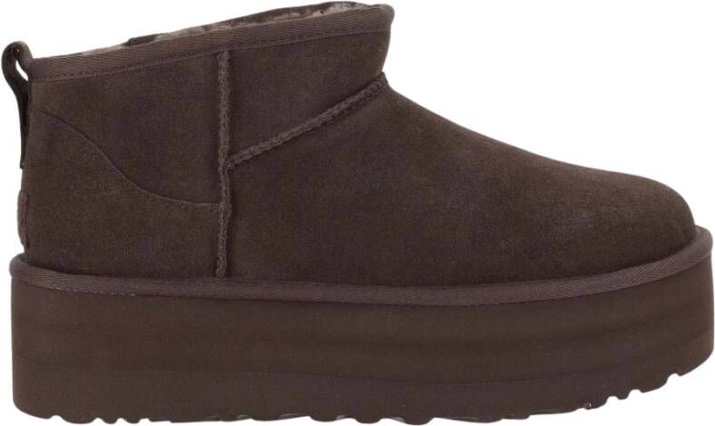 UGG Vachtlaarzen Dames W Classic Ultra Mini Platform Maat: 43 Materiaal: Suède Kleur: Bruin