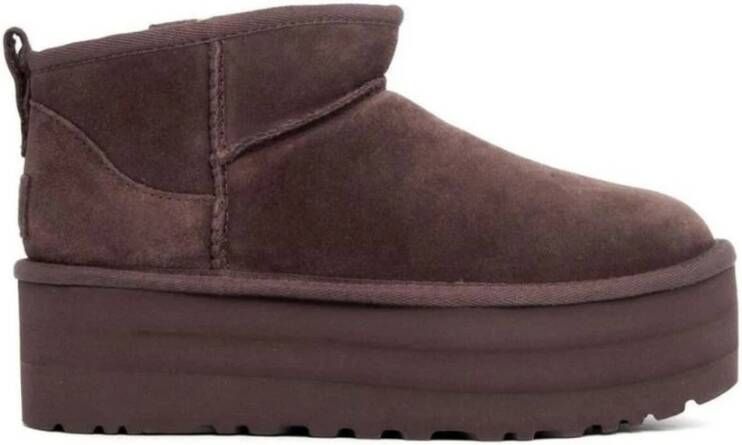 UGG Vachtlaarzen Dames W Classic Ultra Mini Platform Maat: 43 Materiaal: Suède Kleur: Bruin