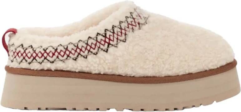 Ugg Beige Leren Vlecht Platform Slip-On Beige