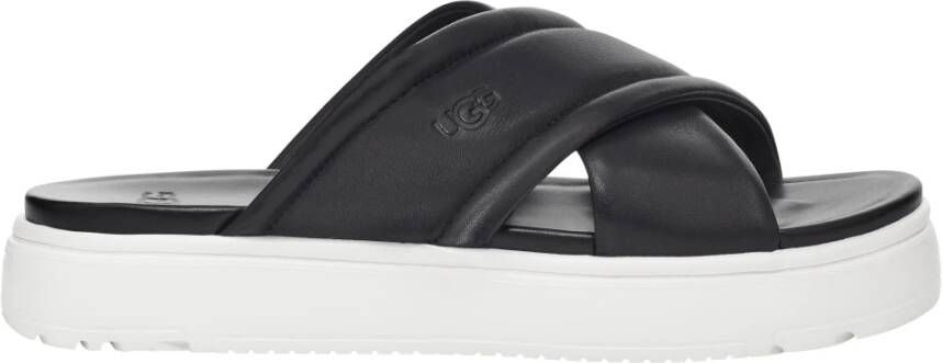 UGG Slippers Dames W Zayne Crossband Maat: 42 Materiaal: Leer Kleur: Zwart