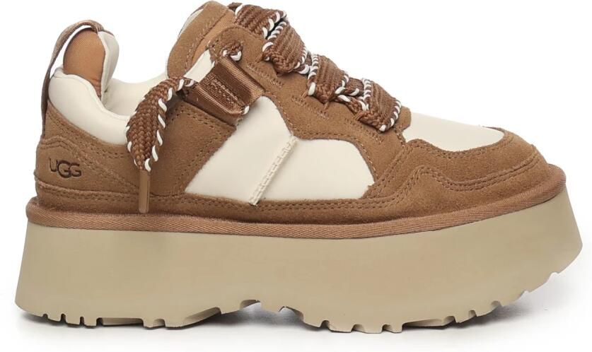 UGG dames veterschoen Astromel suède en textiel bruin beige - Foto 2