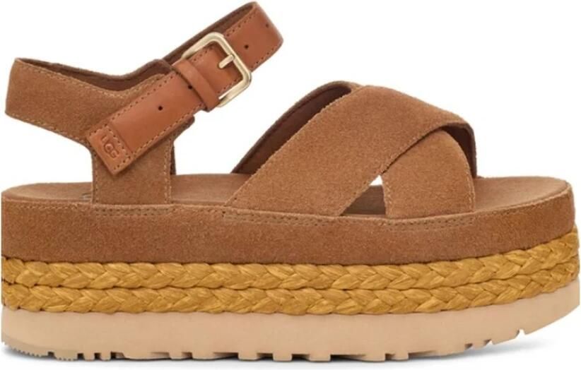 UGG Plateausandalen AUBREY ANKLE STRAP sandalette sleehak sandaal met verstelbaar riempje