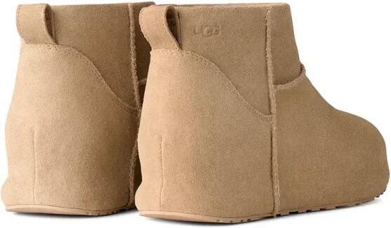 UGG Beige leren Classic Mini Enwrap enkellaarsjes - Foto 4