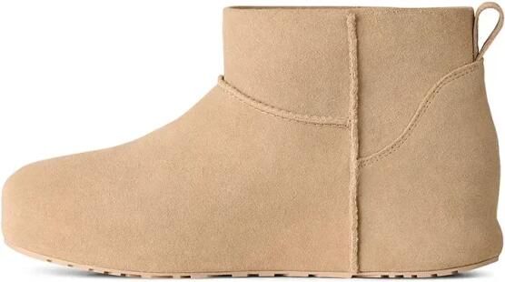 UGG Beige leren Classic Mini Enwrap enkellaarsjes - Foto 5