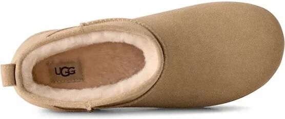 UGG Beige leren Classic Mini Enwrap enkellaarsjes - Foto 6